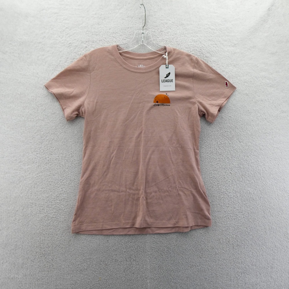 League Shirt Womens Medium Smoky Mountains Pink‎ Moon Stars Campfires Recycled